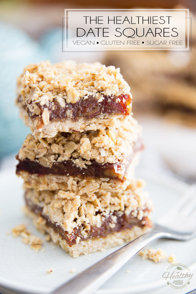 The Healthiest Vegan Date Squares • The Healthy Foodie