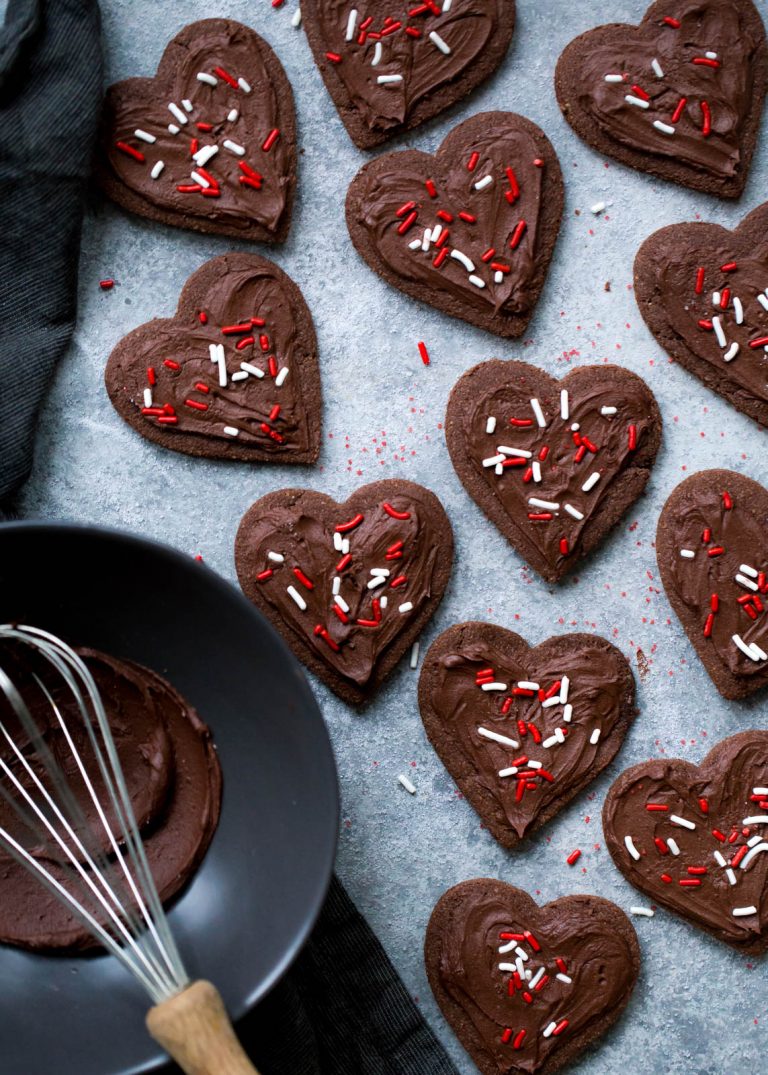 Almond Flour Chocolate Sugar Cookies with Velvet Chocolate Frosting