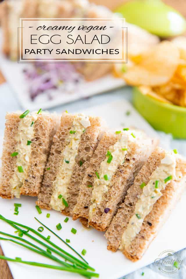 Creamy Vegan Egg Salad Party Sandwiches • The Healthy Foodie