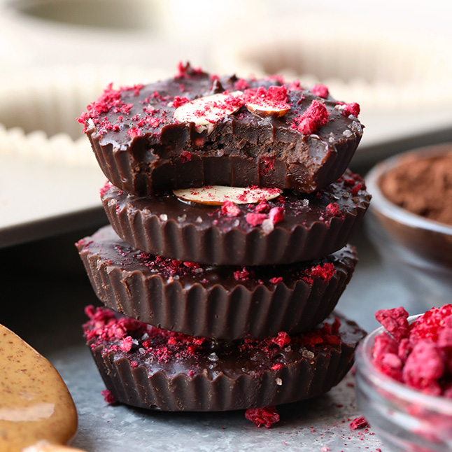 Raspberry Chocolate Almond Butter Cups