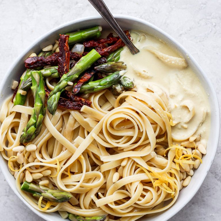 Creamy Vegan Asparagus Pasta – Fit Foodie Finds