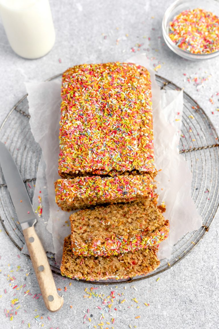 Healthy Birthday Cake Bread (gluten free!)