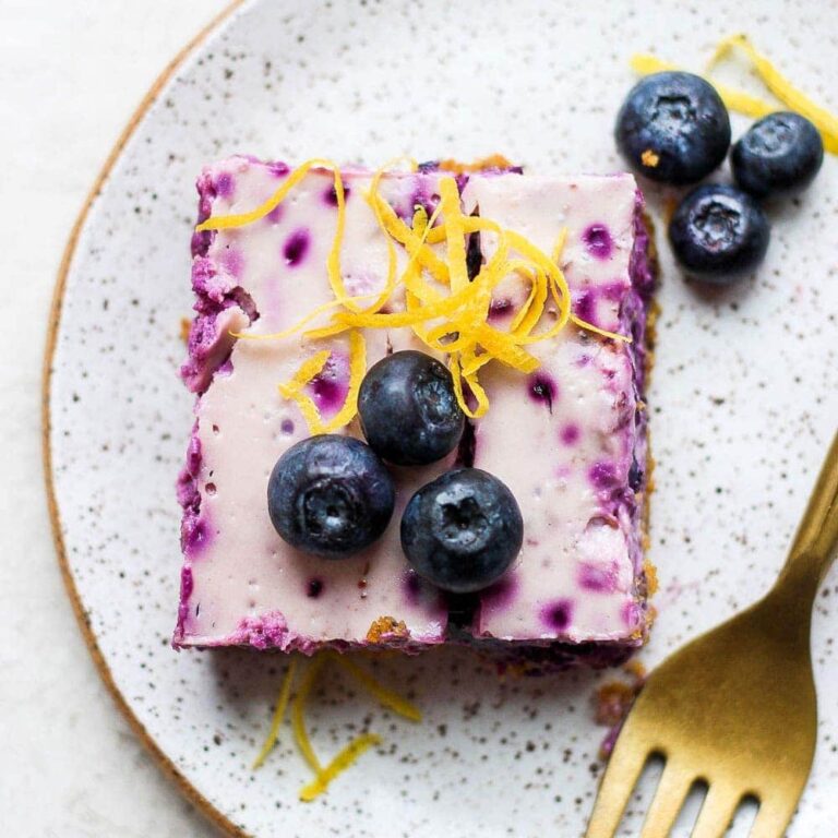 Blueberry Cheesecake Bars (w/ graham cracker crust!)