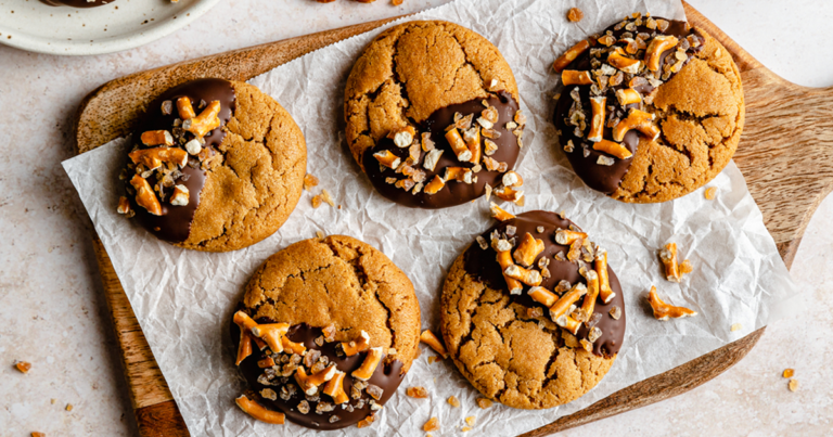 Chocolate-Dipped Peanut Butter Cookies | Ambitious Kitchen