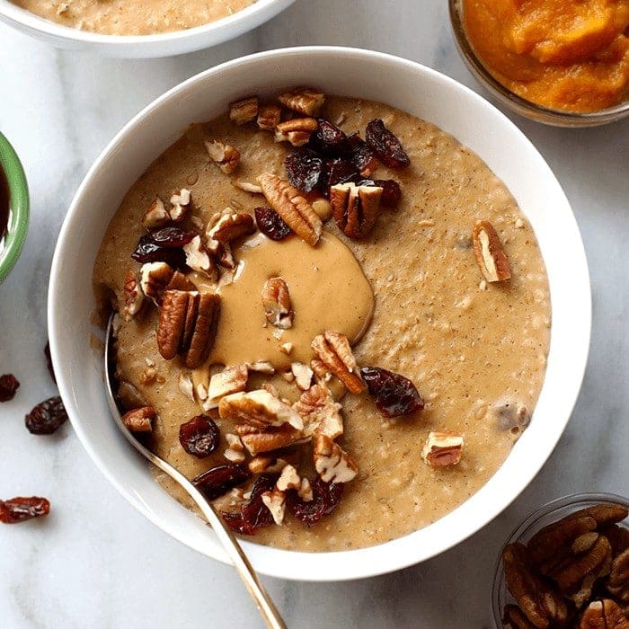 Pumpkin Oatmeal (made w/ steel cut oats!)