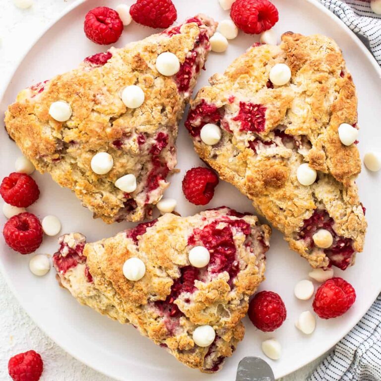 White Chocolate Raspberry Scones – Fit Foodie Finds