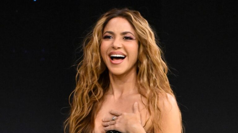 Shakira, 47, amazes in studded mini dress and platform heels to address ‘husbandless’ status