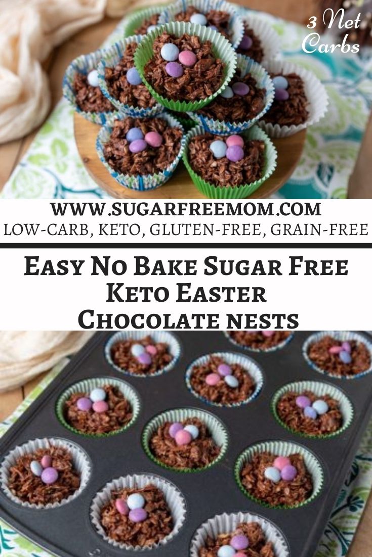 Easy No Bake Sugar Free Keto Easter Chocolate Nests