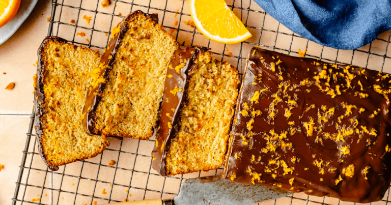 Gluten Free Orange Bread with Dark Chocolate Glaze